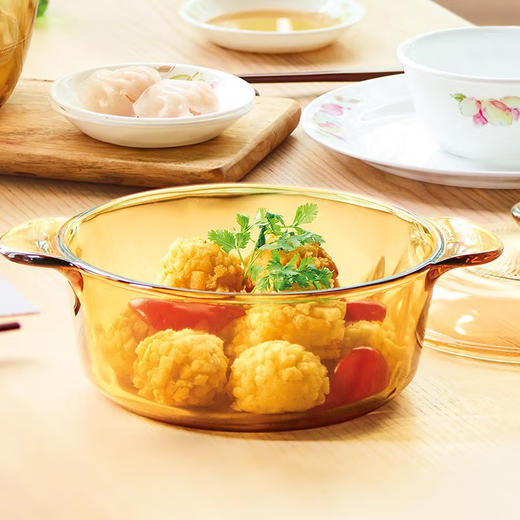 康宁锅晶彩透明玻璃锅明火直烧耐高温燃气砂锅家用1.25L 商品图1