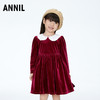 【实体店同款】女童优雅丝绒泡泡袖长袖连衣裙2023年冬季新款安奈儿童装XG343811 商品缩略图1