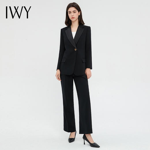 IWY/黑色酒店管理职业装西装套装女秋冬高端售楼部案场客服工作服正装C13311+P33518 商品图0