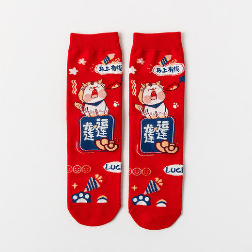 年终大促！双12抢先购！双12抢先购！【红袜龙年！财富滚滚来】龙年本命年红色袜子男女盒装，属龙中筒袜礼物新年礼盒装暴富发财袜，亲肤柔软 舒适细腻 色彩搭配 商品图14
