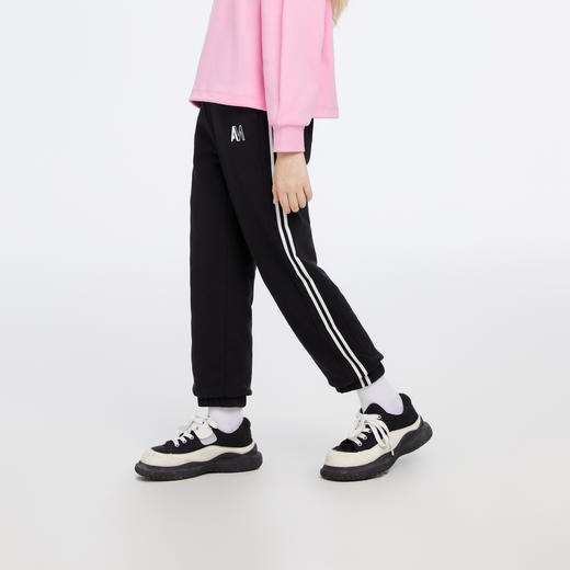 女童黑色防风保暖85%鸭绒全腰针织羽绒裤安奈儿童装EG346125 商品图2