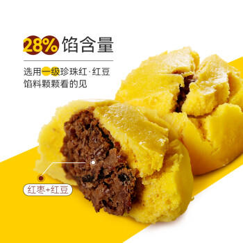 在旗皇馍馍640g 8个 枣泥豆沙馅早餐糜子面黄馍馍杂粮食品速食半成品 商品图6