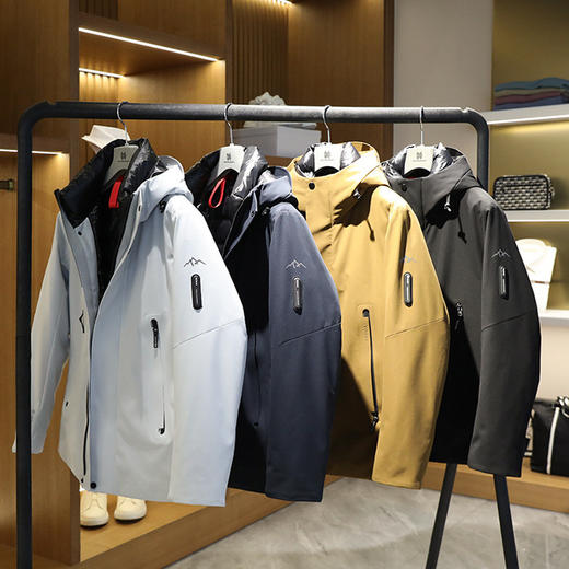 3D立体拼接剪裁!款式时尚经典百搭!日常休闲城市户外羽绒服黑藏青灰全年龄男女同款 商品图3