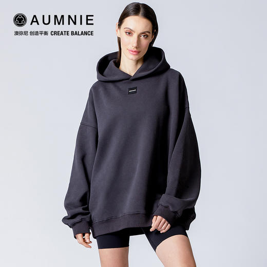 【AUMNIE】特大版男女LOGO加绒连帽卫衣 OVERSIZED FLEECE LINED EMBLEM HOODIE 商品图1