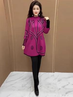 时尚高端妈妈羊毛衫针织上衣秋冬新款长袖百搭宽松显瘦打底针织衫 商品图3