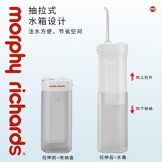 摩飞（MORPHYRICHARDS） 冲牙器洗牙器水牙线洁牙器家用便携抽拉水箱清洁器手持立式设计冲牙器标准款-白色MF108 商品图0
