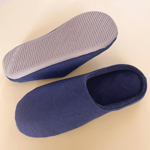 【防水牛仔拖鞋】家居拖鞋纯色全棉情侣地板拖鞋静音秋冬加绒拖鞋 商品图13