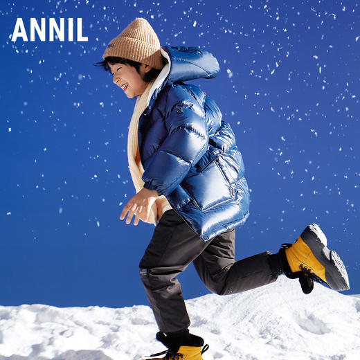 【极寒-15~-5℃】男女童中长款羽绒服外套加厚保暖优质鸭绒安奈儿童装EM345159 商品图1