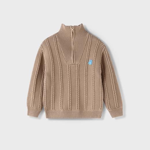 【实体店同款】男童时尚时髦半开领针织衫毛衫2023年冬季新款安奈儿童装AB344722 商品图4