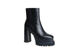 豪麟名鞋奥莱迪嘉女鞋短靴牛皮革DJMPA32WN025黑色  原价3260元