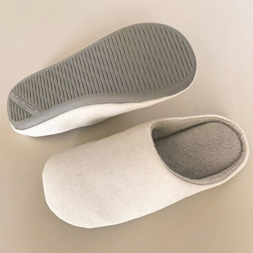 【防水牛仔拖鞋】家居拖鞋纯色全棉情侣地板拖鞋静音秋冬加绒拖鞋 商品图8