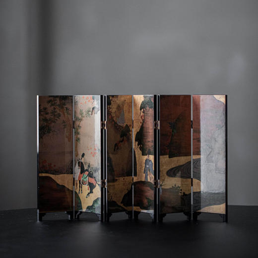 束刻/木质双面小屏风道茶席空间小摆件双面设计工艺品手工多功能精致茶室 商品图5