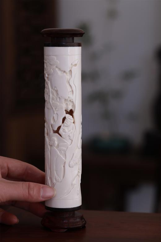 长亭告别°猛犸牙雕香筒4.5*20.5cm 商品图7