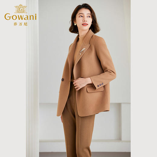 【羊绒】乔万尼羊毛大衣女新款品牌小个子短款羊绒西装版ET4B901 商品图1