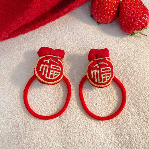 新年好物！【中国风新年头饰！吉祥之美】中国风新年头饰过年喜庆发饰，福字吉祥灯笼发夹子少女儿童边夹顶夹，年味绵延，发饰中寓意浓郁 商品图5