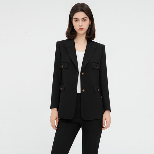 IWY/黑色西装职业套装女正装高档前台接待珠宝店案场客服工作服C13319+P33319 商品图1