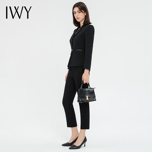 IWY/高端黑色西装套装女新款气质商务公务员面试正装售楼部工作服C13315+P13315 商品图2