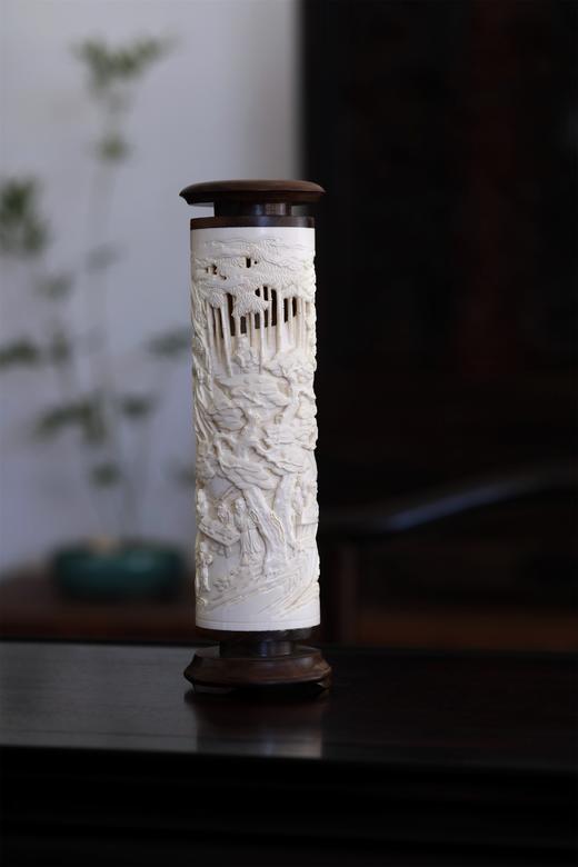 琴棋书画°猛犸牙雕香筒6.5*22cm 商品图5