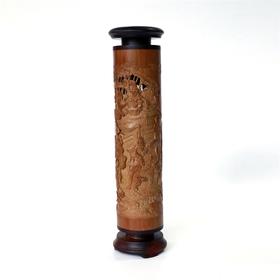 文人雅集°竹雕香筒6.5*26cm