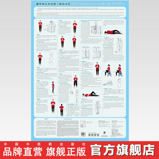 糖尿病自我按摩与锻炼挂图 : 汉英对照 郑润杰 等编著 中国中医药出版社 商品图0