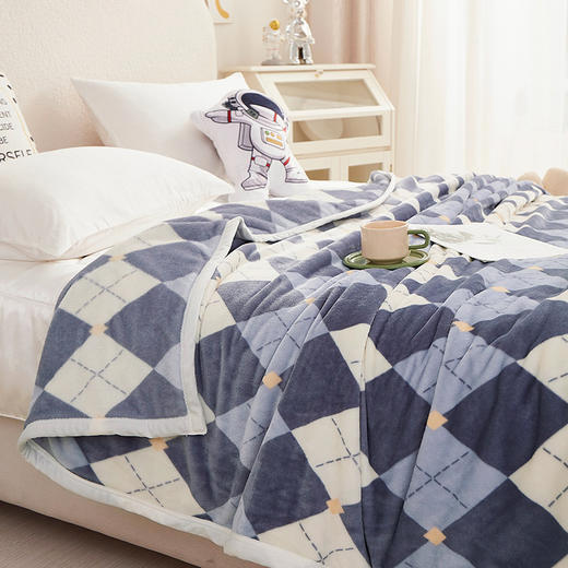 啄木鸟(PLOVER)雪貂绒毛毯-英伦格ZMN-RT009 商品图4