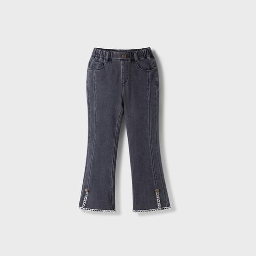 【实体店同款】女童加绒全腰牛仔裤夹裤喇叭裤2023年冬季新款安奈儿童装AG346788 商品图3