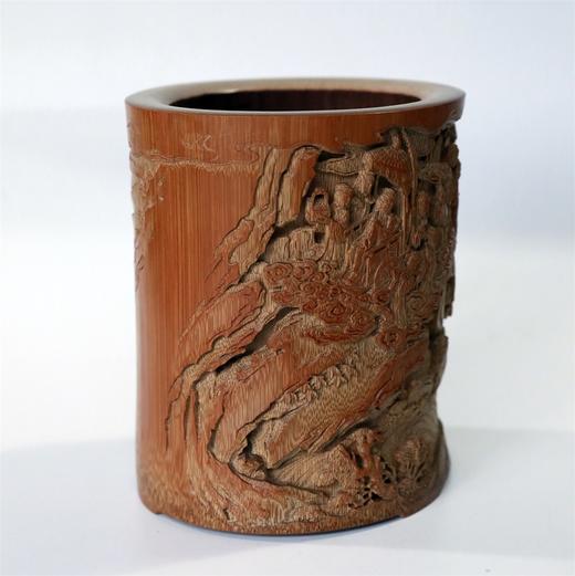 庆寿图(周穆王参拜王母)°竹雕笔筒13*15cm 商品图5