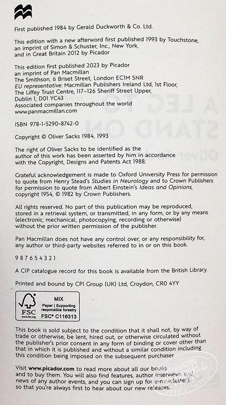 【中商原版】皮卡多收藏系列 奥利弗 萨克斯 一条可以站立的腿 A Leg to Stand On 英文原版 Oliver Sacks 心理上的痊愈 商品图3