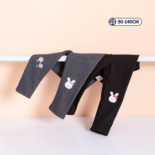 贝贝怡弹力加绒打底裤女童长裤纯棉修身高档秋冬款柔软中厚弹性好213K2246 商品图4