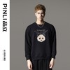 PINLI品立秋冬新款男士熊猫贴布压胶字母烫画圆领套头卫衣潮BG233109037 商品缩略图0