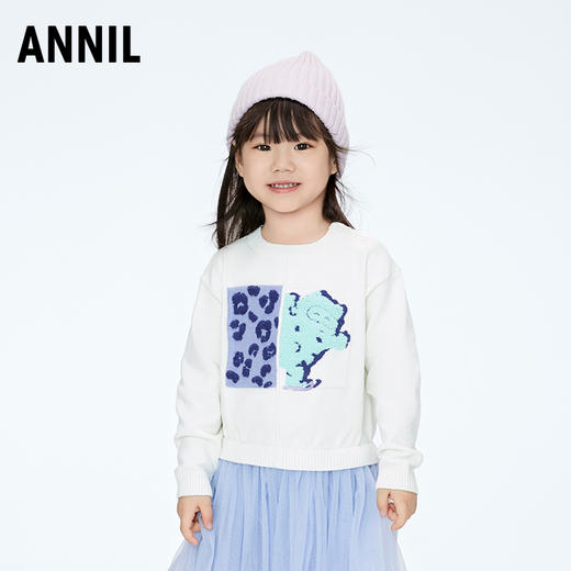 ☆【实体店同款】女童甜美可爱蓬松针织连衣裙2023年冬季新款安奈儿童装XG343807 商品图1