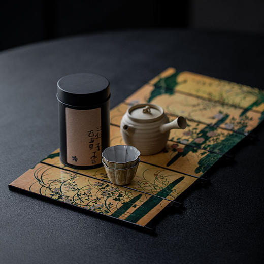 束刻/木质双面小屏风道茶席空间小摆件双面设计工艺品手工多功能精致茶室 商品图4