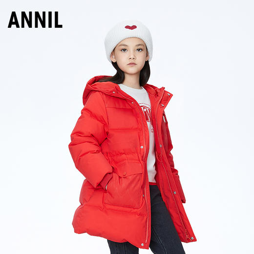 【极寒-15~-5℃】女童收腰长款羽绒服外套85%鸭绒安奈儿童装实体店同款AG345627 商品图2