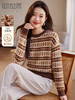 【年终特卖】熙世界美拉德慵懒风复古格子毛衣女秋冬时尚洋气针织衫2025年新款 商品缩略图0