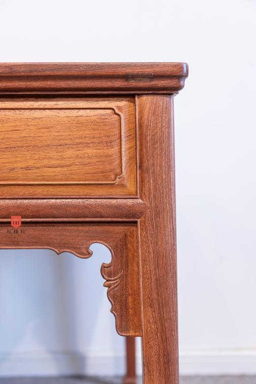 红桥红  家具严选  缅甸花梨(大果紫檀）  【118 马蹄腿双抽 小书桌】 商品图5