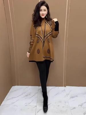 时尚高端妈妈羊毛衫针织上衣秋冬新款长袖百搭宽松显瘦打底针织衫 商品图0