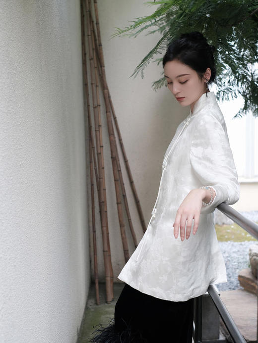 盛唐牡丹 |小立领盘扣新中式提花西装 商品图6