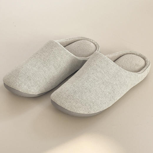 【防水牛仔拖鞋】家居拖鞋纯色全棉情侣地板拖鞋静音秋冬加绒拖鞋 商品图5