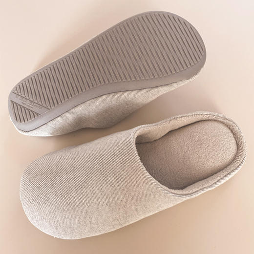 【防水牛仔拖鞋】家居拖鞋纯色全棉情侣地板拖鞋静音秋冬加绒拖鞋 商品图6