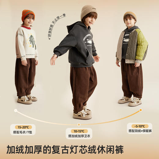 【加绒加厚复古灯芯绒】儿童灯芯绒直筒裤PDK2305 商品图1
