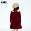 【实体店同款】女童优雅丝绒泡泡袖长袖连衣裙2023年冬季新款安奈儿童装XG343811 商品缩略图3