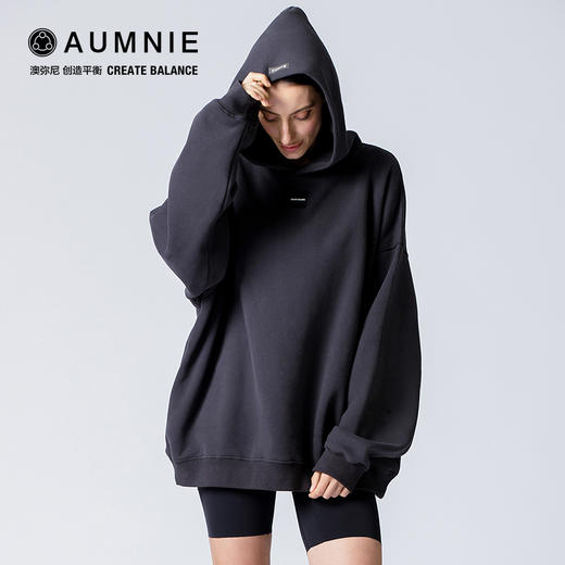 【AUMNIE】特大版男女LOGO加绒连帽卫衣 OVERSIZED FLEECE LINED EMBLEM HOODIE 商品图2