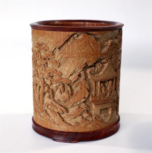 醉翁亭记°竹雕笔筒14.5*16.5cm 商品图5