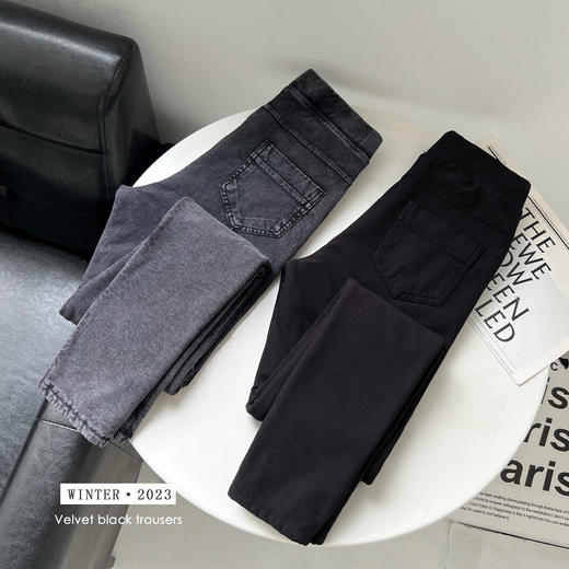 【清仓特价】骆柒柒绒绒小黑裤 加绒加厚保暖不惧寒冷 柔软高弹力 百搭显瘦 商品图3