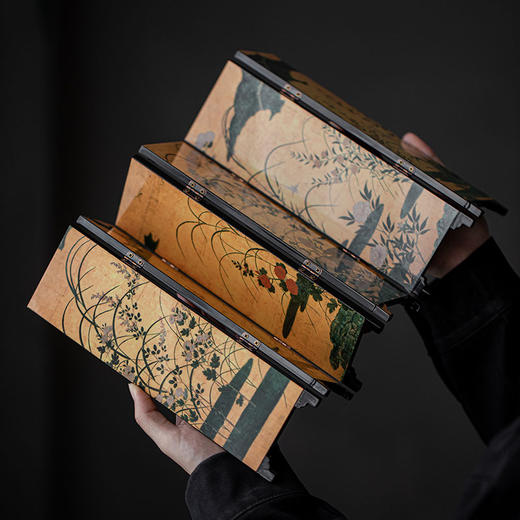 束刻/木质双面小屏风道茶席空间小摆件双面设计工艺品手工多功能精致茶室 商品图0