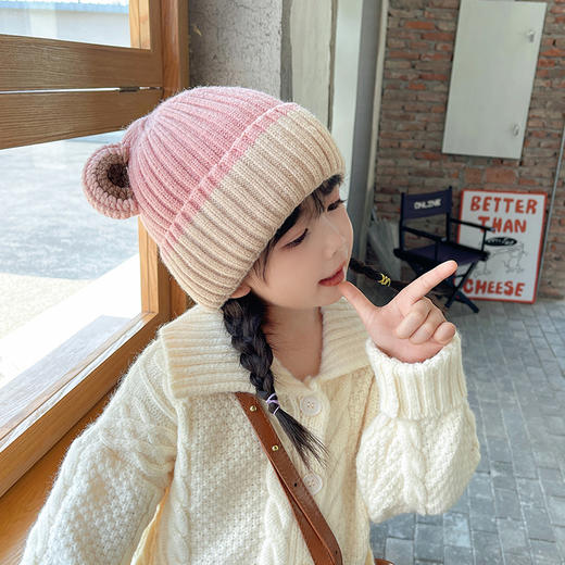  双12抢先购！【精巧设计！时尚百搭】儿童毛线帽子秋冬季可爱超萌，女宝宝防风护耳保暖帽加厚男孩针织帽，柔软舒适的面料 多款颜色选择 商品图5