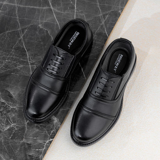 增高6cm男士三接头皮鞋一脚蹬套脚商务内增高男鞋皮鞋增高鞋男 商品图1