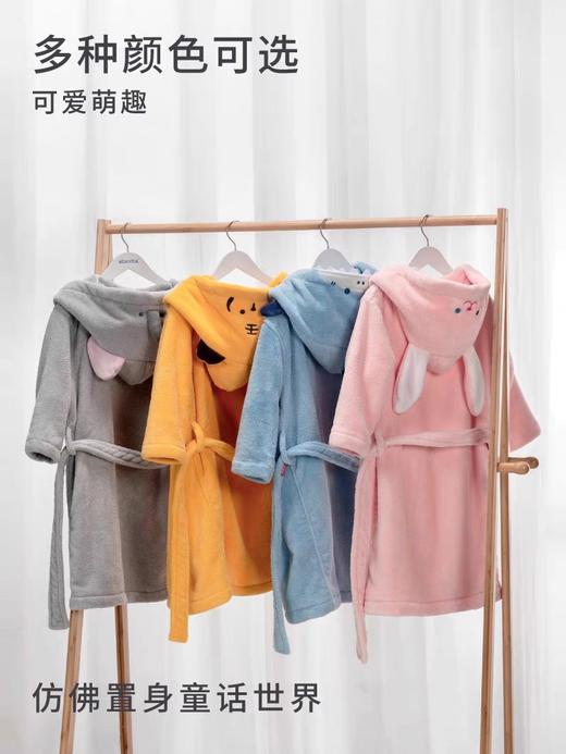 三利儿童浴袍女童吸水带帽男童连帽睡袍冬季加厚可穿式斗篷浴巾 商品图4
