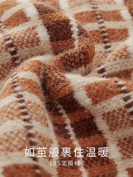【年终特卖】熙世界美拉德慵懒风复古格子毛衣女秋冬时尚洋气针织衫2025年新款 商品图3