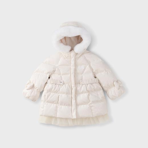 【实体店同款】女童甜美可爱75%鸭绒收腰中长款羽绒服可脱卸毛领2023年冬季新款安奈儿童装XG345652 商品图4